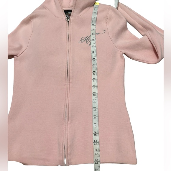 Harley-Davidson Pink Studded Zip-Up Hoodie from 2007. - Picture 9 of 12